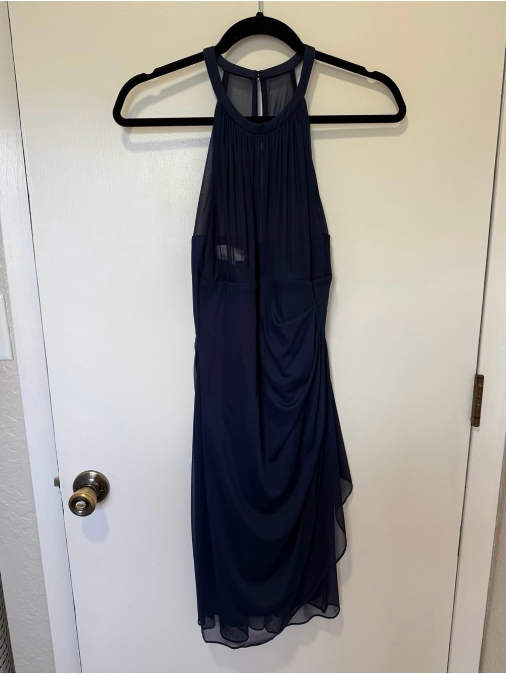 David’s Bridal Navy Halter Dress